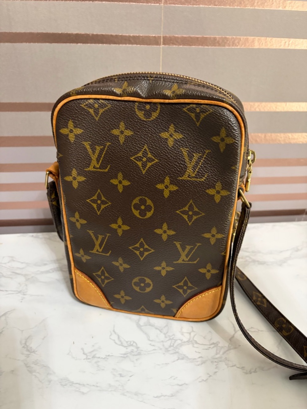 Louis Vuitton Brown Monogram Canvas Crossbody with Tan Trim - Picture 6 of 16